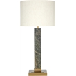 Meridian Furniture Pillar Green Genuine Marble / Linen Textured Table Lamp