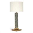 Meridian Furniture Pillar Green Genuine Marble / Linen Textured Table Lamp