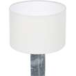 Meridian Furniture Pillar Grey Genuine Marble And Linen Textured Table Lamp