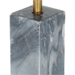 Meridian Furniture Pillar Grey Genuine Marble And Linen Textured Table Lamp