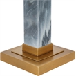 Meridian Furniture Pillar Grey Genuine Marble And Linen Textured Table Lamp