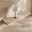 Meridian Furniture Pillar White Genuine Marble / Linen Textured Table Lamp