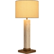 Meridian Furniture Pillar White Genuine Marble / Linen Textured Table Lamp