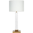 Meridian Furniture Pillar White Genuine Marble / Linen Textured Table Lamp