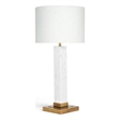 Meridian Furniture Pillar White Genuine Marble / Linen Textured Table Lamp