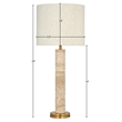 Meridian Furniture Opaline Travertine And Linen Textured Table Lamp