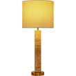Meridian Furniture Opaline Travertine And Linen Textured Table Lamp