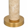 Meridian Furniture Opaline Travertine And Linen Textured Table Lamp