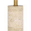 Meridian Furniture Opaline Travertine And Linen Textured Table Lamp
