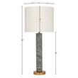 Meridian Furniture Opaline Green Genuine Marble / Linen Textured Table Lamp