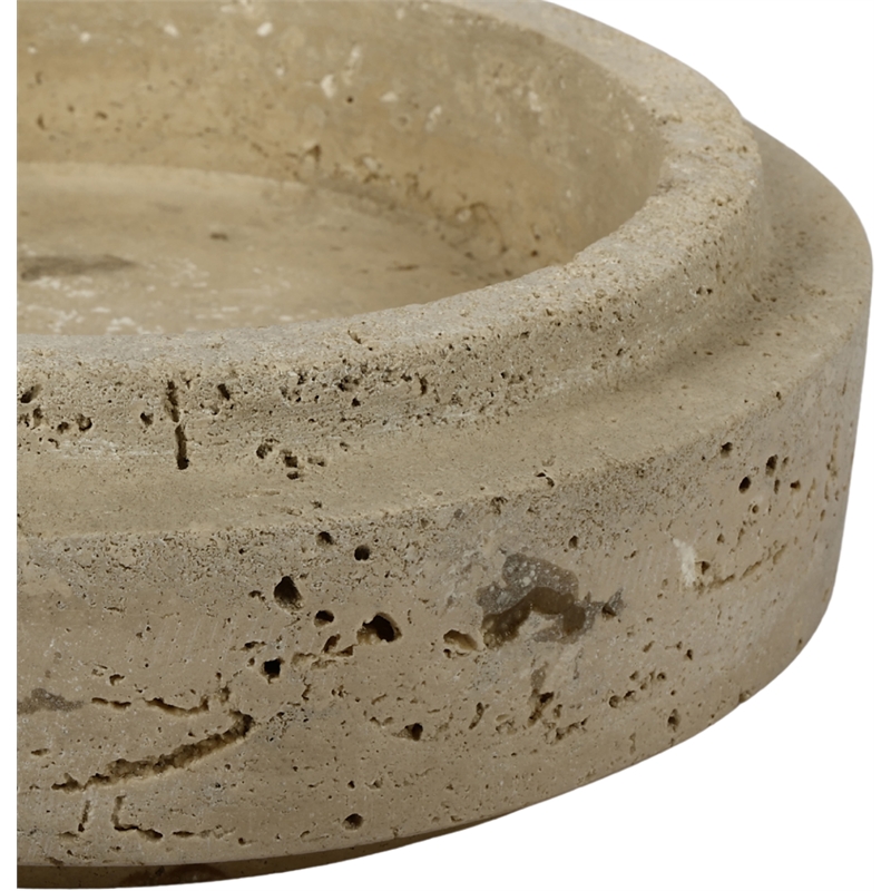 Meridian Furniture Parsons Beige Travertine Bowl