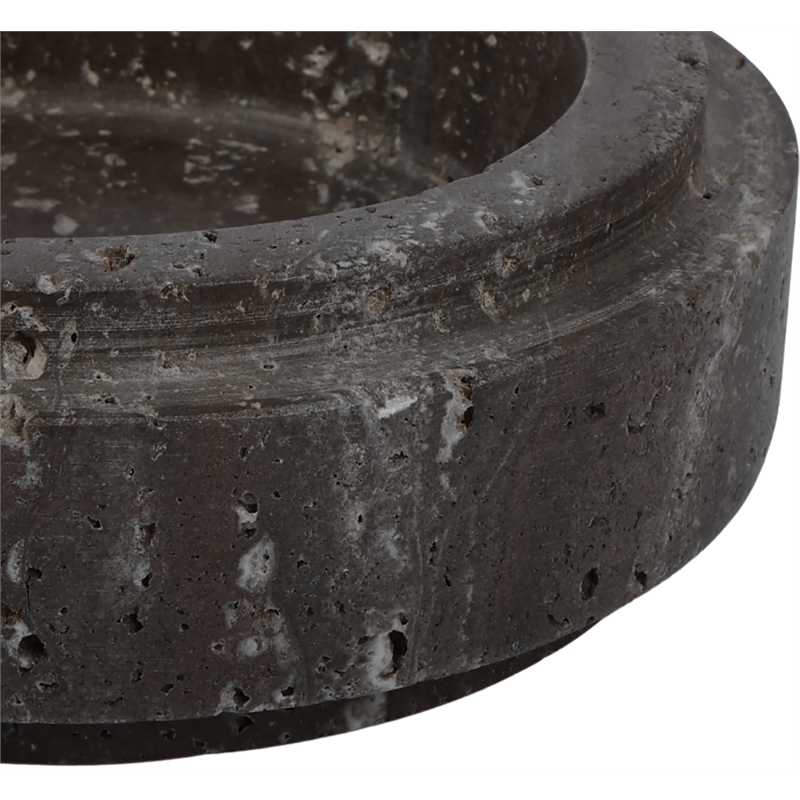 Meridian Furniture Parsons Grey Travertine Bowl