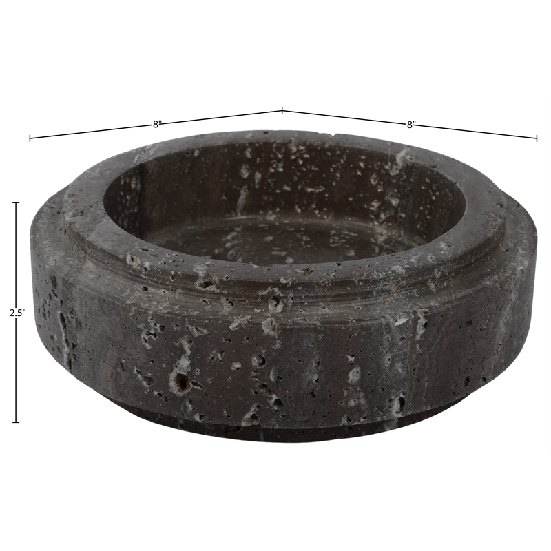 Meridian Furniture Parsons Grey Travertine Bowl