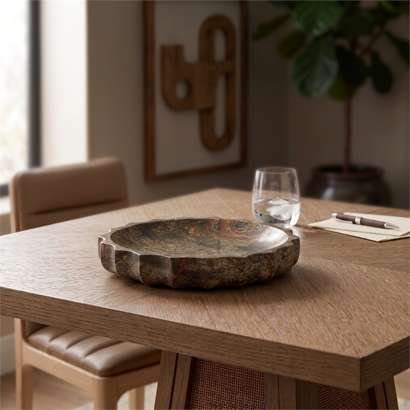 Meridian Furniture Murray Green Genuine Marble Bowl