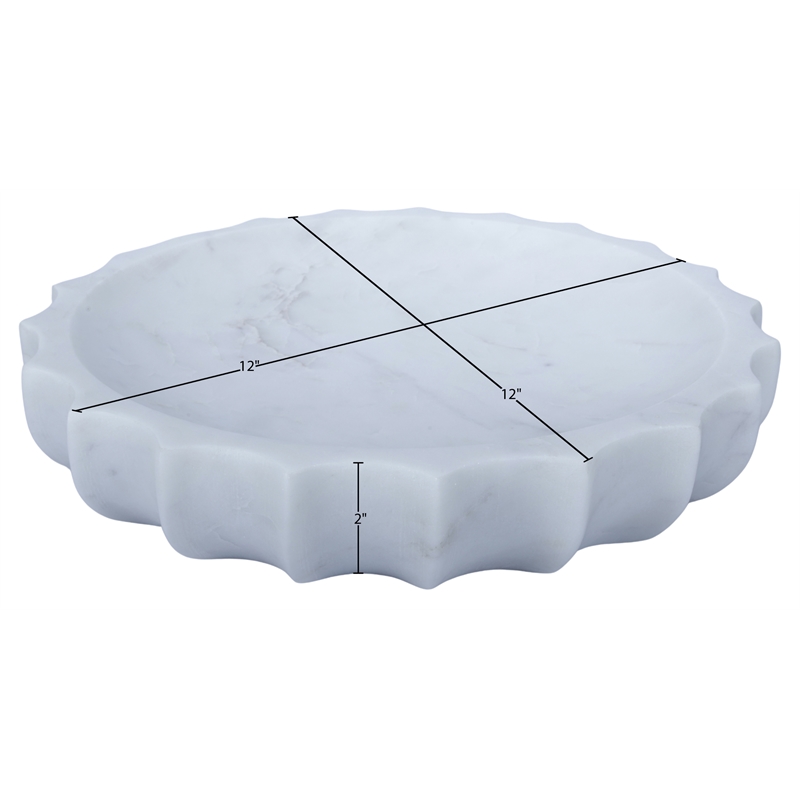 Meridian Furniture Murray White Genuine Marble Bowl