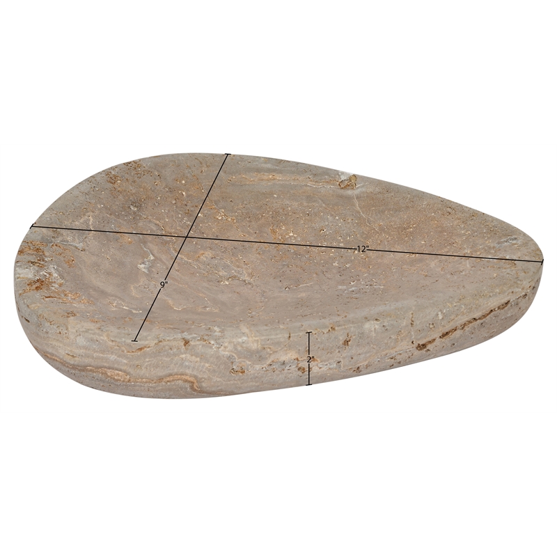Meridian Furniture Whelan Grey Travertine Bowl