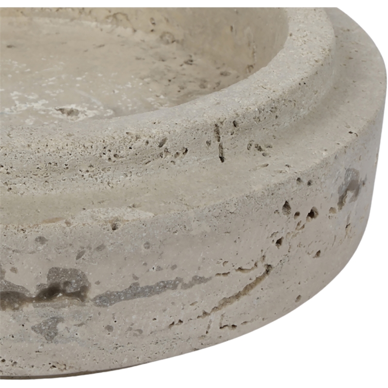 Meridian Furniture Parsons Beige Travertine Bowl