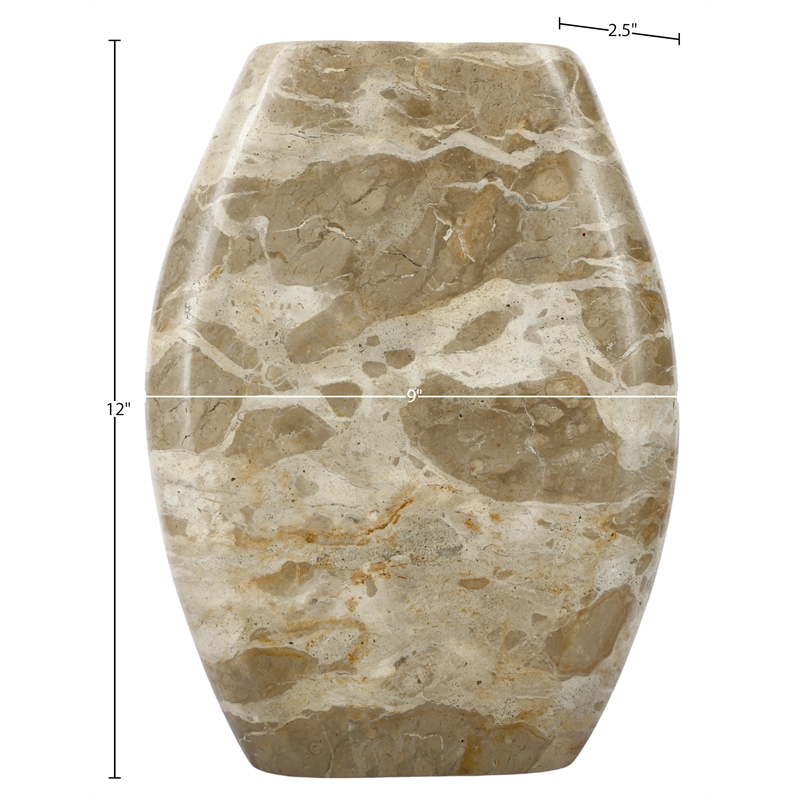 Meridian Furniture Sadie Beige Genuine Marble Vase