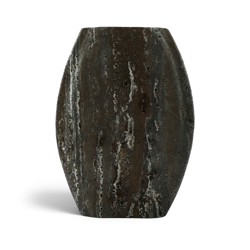 Meridian Furniture Sadie Grey Travertine Vase