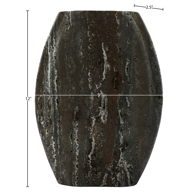 Meridian Furniture Sadie Grey Travertine Vase