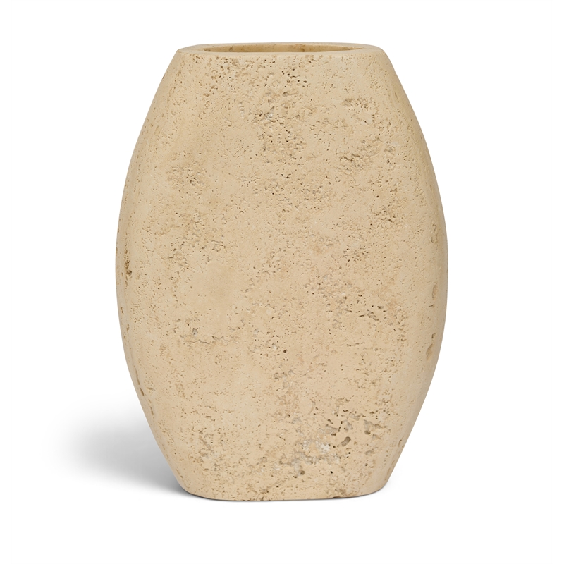 Meridian Furniture Sadie Beige Travertine Vase