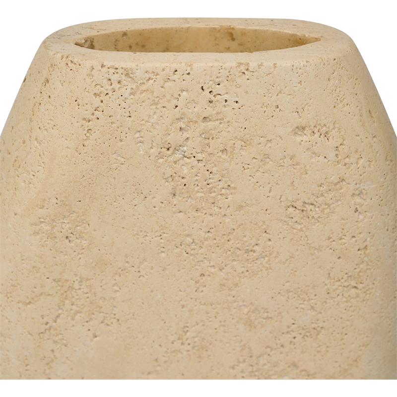 Meridian Furniture Sadie Beige Travertine Vase