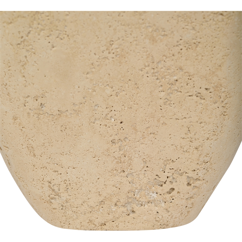 Meridian Furniture Sadie Beige Travertine Vase