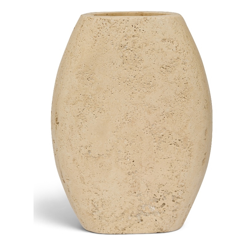 Meridian Furniture Sadie Beige Travertine Vase