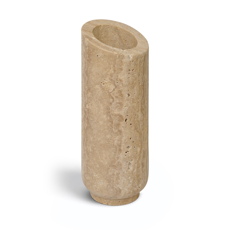 Meridian Furniture Lochlan Beige Travertine Vase