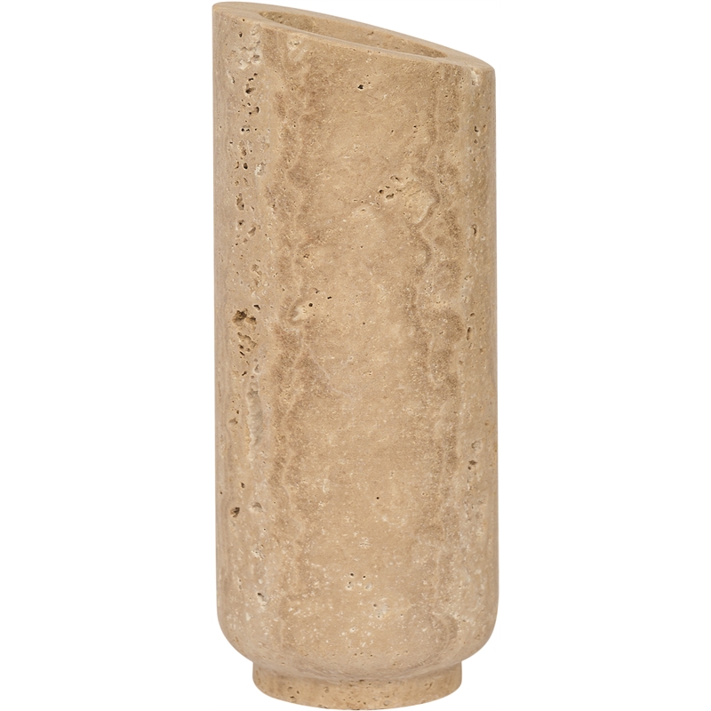 Meridian Furniture Lochlan Beige Travertine Vase