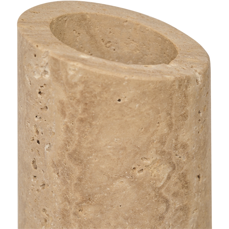 Meridian Furniture Lochlan Beige Travertine Vase