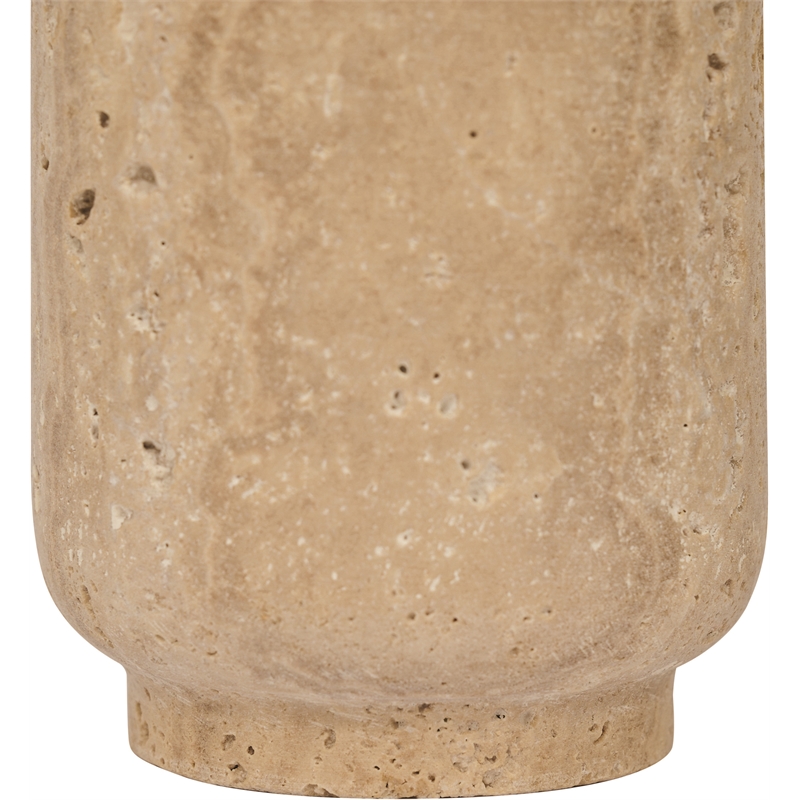 Meridian Furniture Lochlan Beige Travertine Vase