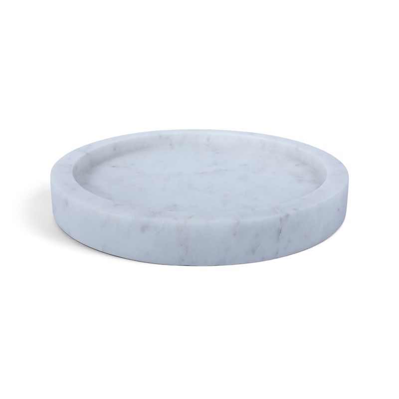 Meridian Furniture Dimitri White Genuine Marble Tray