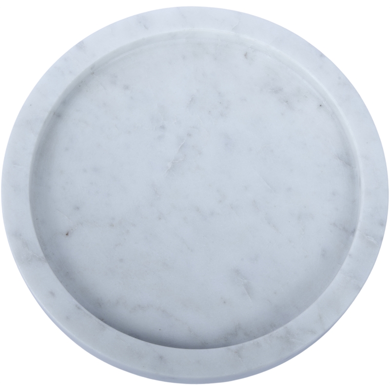 Meridian Furniture Dimitri White Genuine Marble Tray