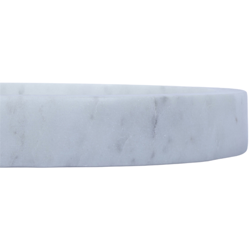 Meridian Furniture Dimitri White Genuine Marble Tray