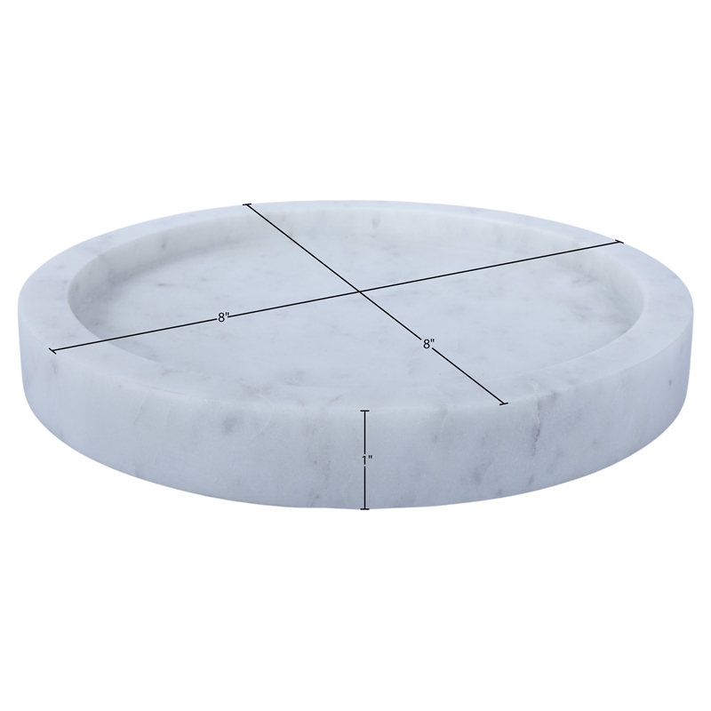 Meridian Furniture Dimitri White Genuine Marble Tray