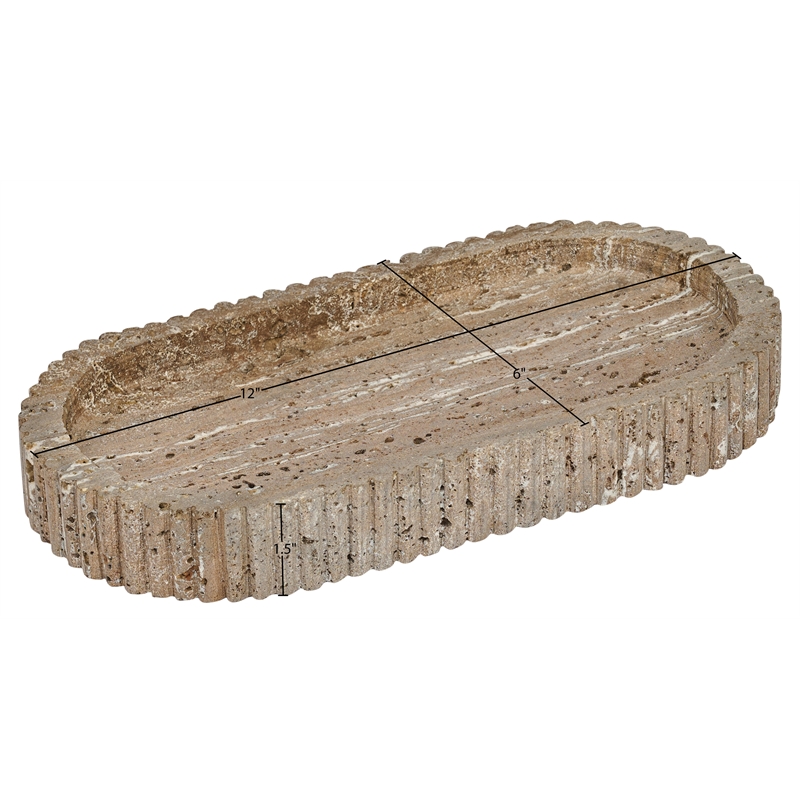 Meridian Furniture Khloe Grey Travertine Tray