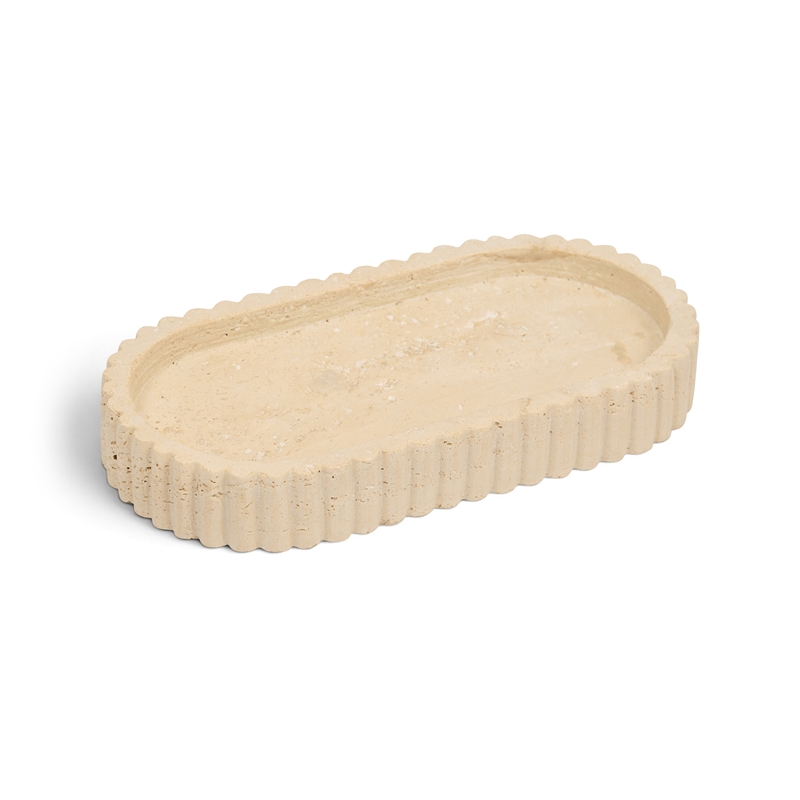 Meridian Furniture Khloe Beige Travertine Tray