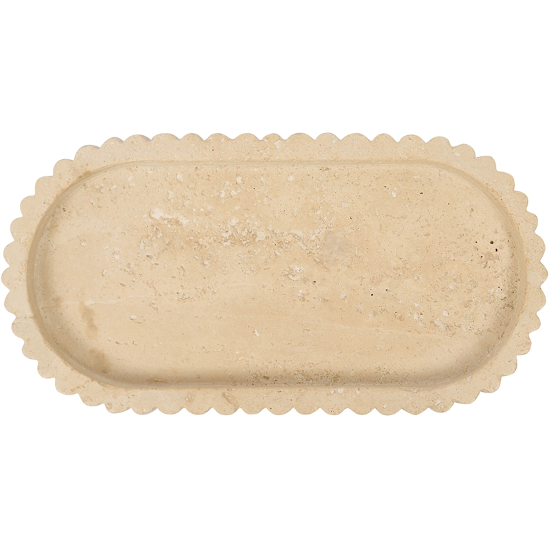 Meridian Furniture Khloe Beige Travertine Tray