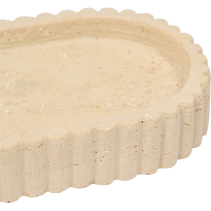 Meridian Furniture Khloe Beige Travertine Tray