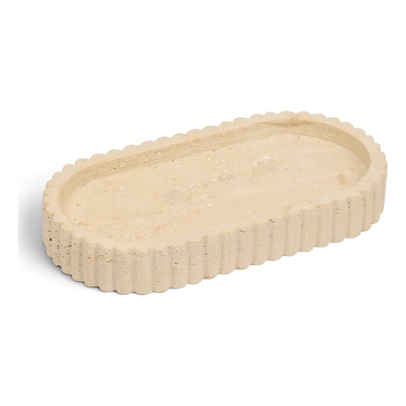 Meridian Furniture Khloe Beige Travertine Tray