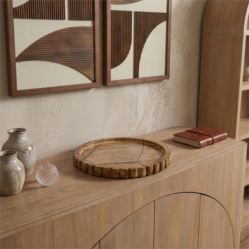 Meridian Furniture Lysander Brown Genuine Marble Tray