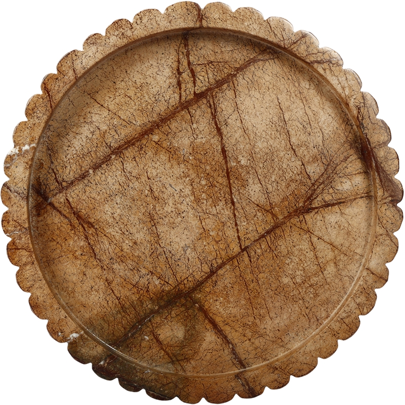 Meridian Furniture Lysander Brown Genuine Marble Tray