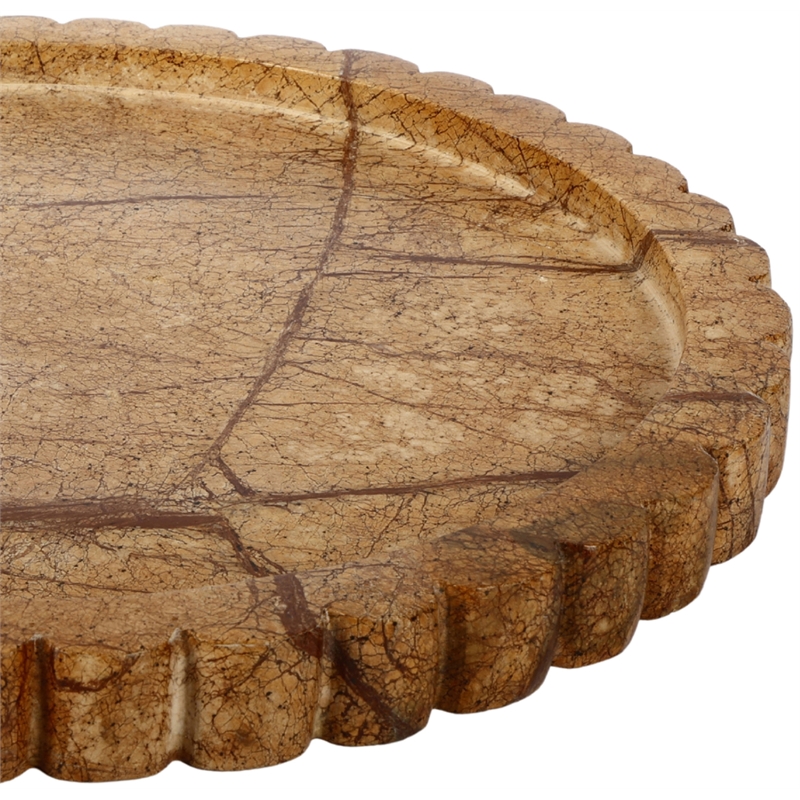 Meridian Furniture Lysander Brown Genuine Marble Tray