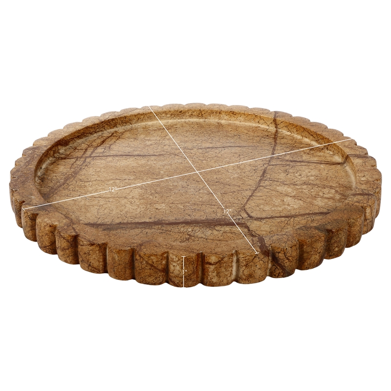 Meridian Furniture Lysander Brown Genuine Marble Tray