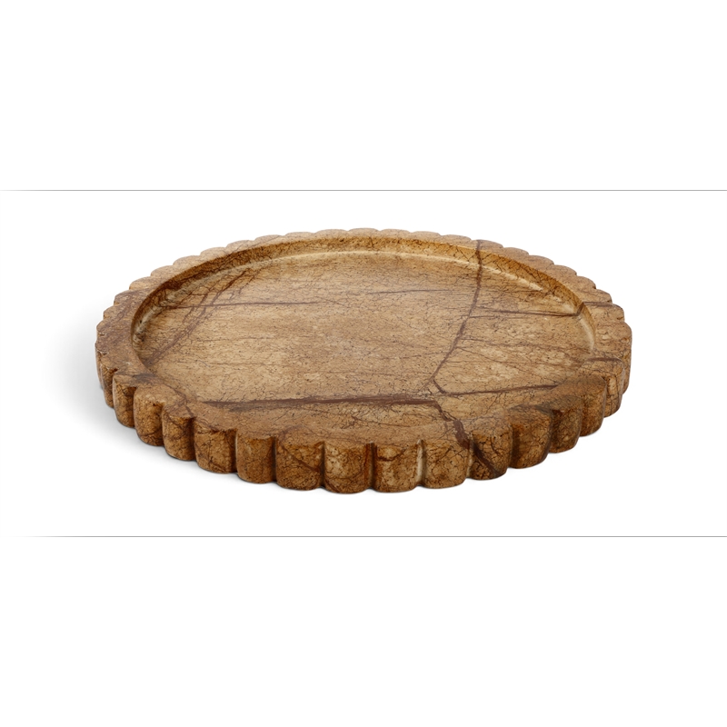 Meridian Furniture Lysander Brown Genuine Marble Tray