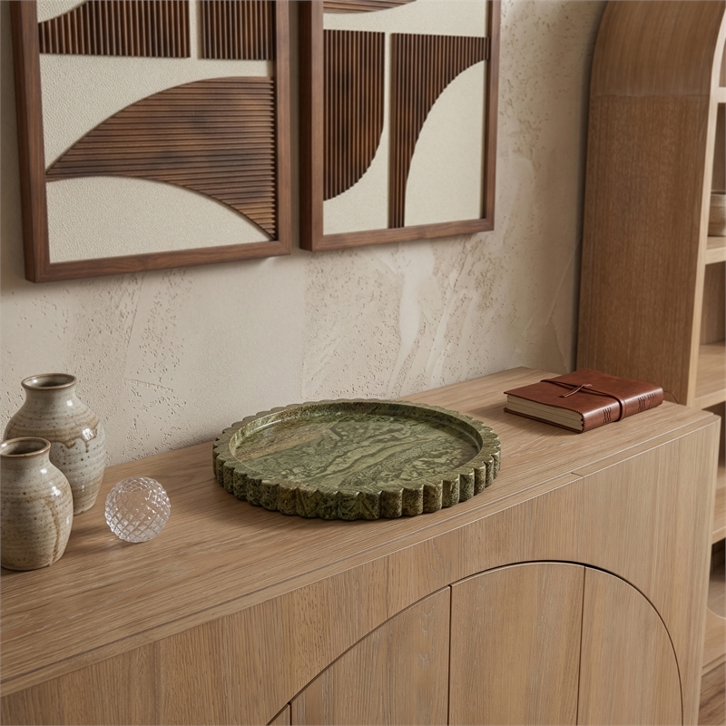 Meridian Furniture Lysander Green Genuine Marble Tray