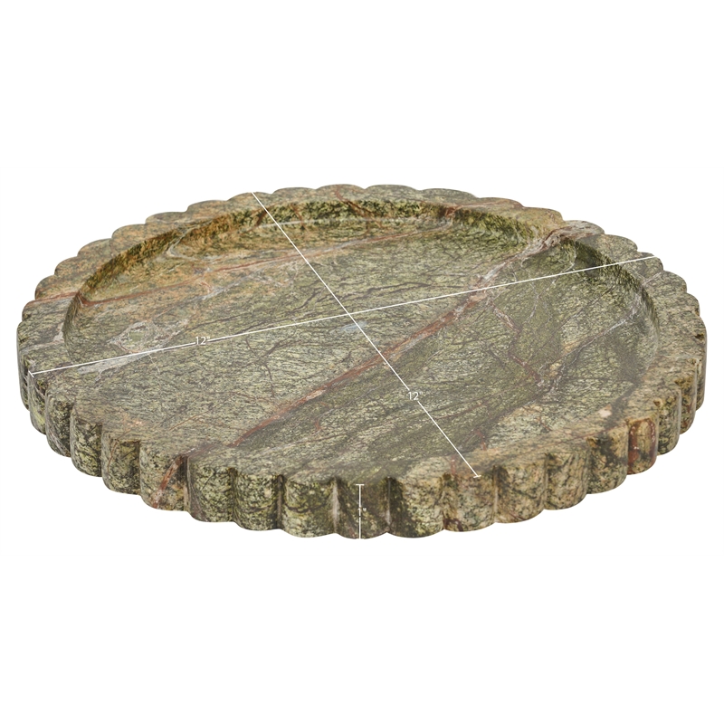 Meridian Furniture Lysander Green Genuine Marble Tray