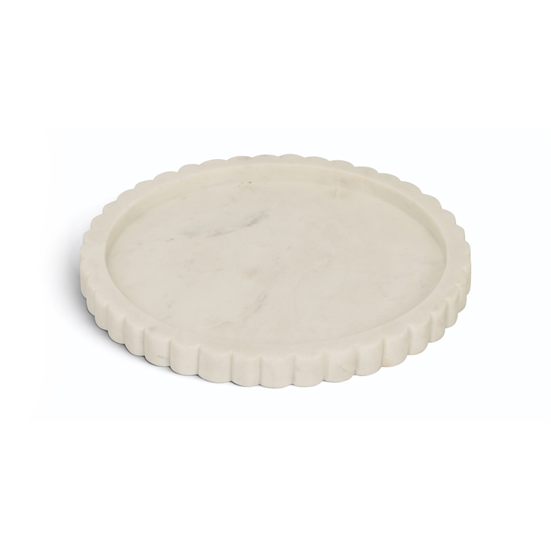 Meridian Furniture Lysander White Genuine Marble Tray