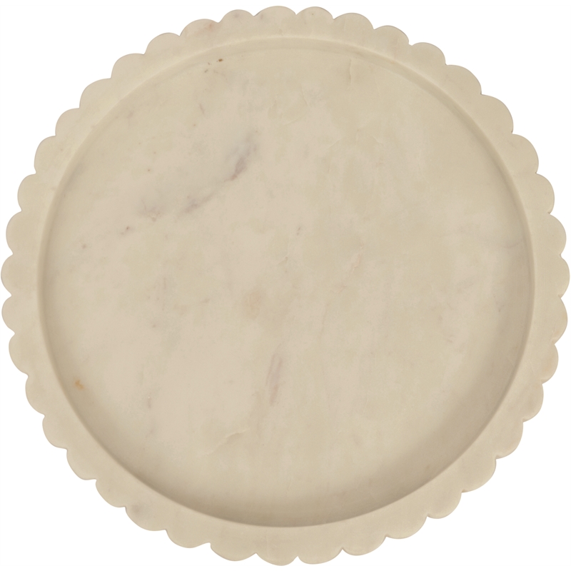 Meridian Furniture Lysander White Genuine Marble Tray